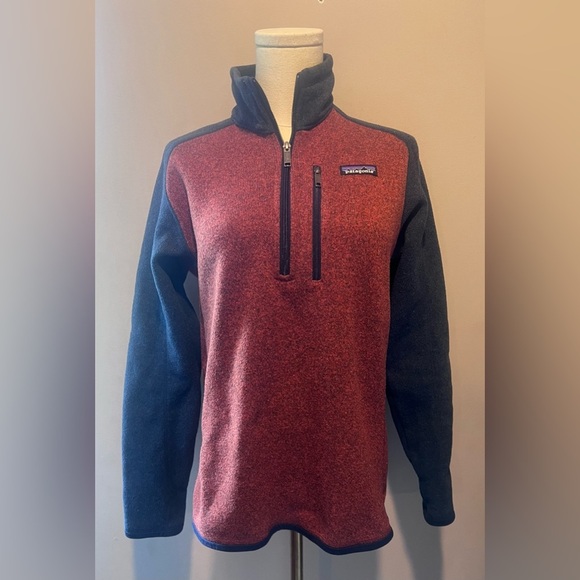 Patagonia Red and Navy Zip Up Sweater XS Good Condition - Picture 1 of 2